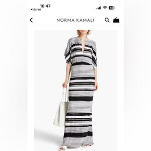 Norma Kamali black & white Striped Maxi Dress